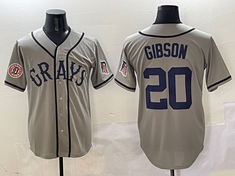 Men Detroit Tigers #20 Gibson Grey Joint Name Game Nike 2025 MLB Jersey style 10->houston astros->MLB Jersey